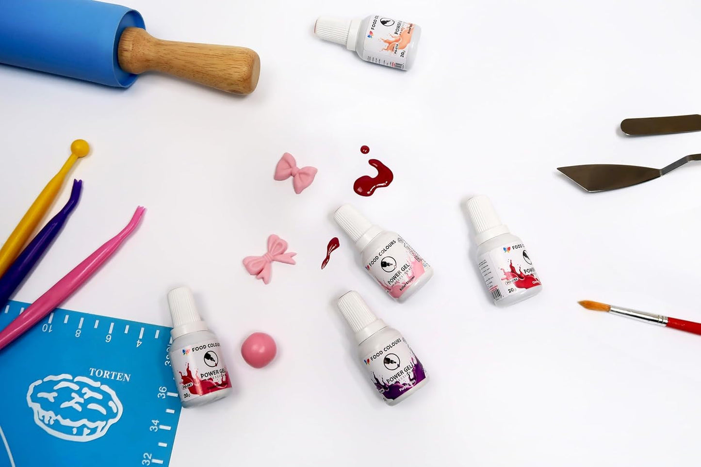 Gel madfarve, beige, champagnefarve, 20 g. Food coloring for a wide range of applications for decorating cakes, tarts, cream, sponge cake, royal icing, macarons.
