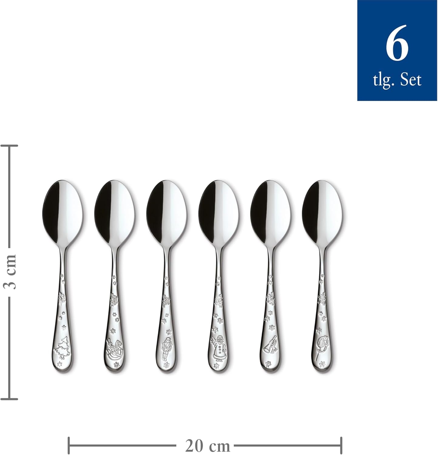 Villeroy & Boch - Toy'S Delight kaffeskesæt 6 styk Silver Platinum, tåler opvaskemaskine Kitchen Naty Shop