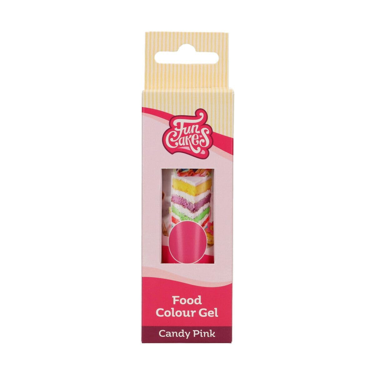 Madfarve Funcakes Gel Candy Pink: Højkoncentreret madfarve til dej, creme, fondant, marcipan, kager, nem dosering, individuelle dråber til at skabe levende farver, Halal, 30g