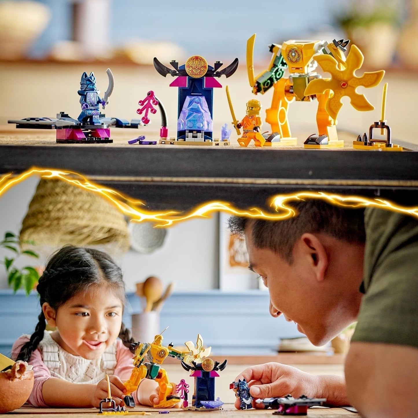 LEGO NINJAGO Arins Battle Mech, Ninja legetøj til børn fra 4+ år Med figurer Inkl. Arin med mini katana, actionfigurer og mekanismer, lille gave til drenge og piger 71804 Byggesæt Besuche den LEGO-Store
