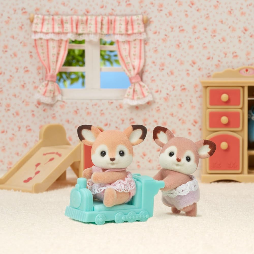 Sylvanian Families 5800 Deer Twins, dyrefigur legesæt, skovdyr figurer, legetøj fra 3 år og opefter