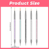 5 Stück Nail Art Pinsel Sæt Dotting Tool Nailart Pinsel Nageldesign Dotting Pen Strass Professionel Acryl Feinmalerei Nail Art Design
