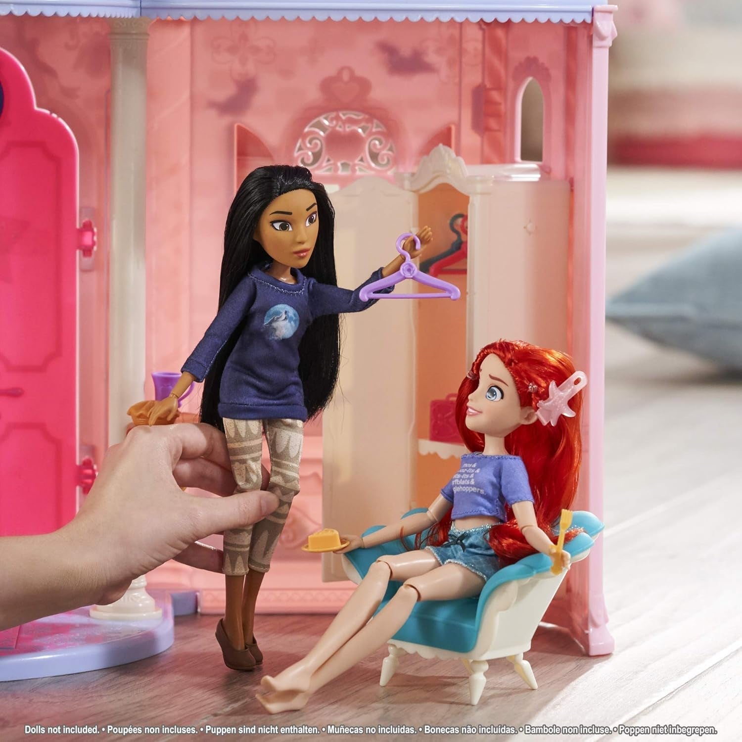 Disney Princess Castle Comfy Squad Dukkehus med 6 møbler og 16 tilbehør Legetøj til 5 år gamle piger Dukkehuse Naty Shop