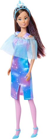 Simba Steffi Love Fantasy Princess, 4 assorterede farver, kun én genstand sendt, prinsessedukke med kappe og glitterstriber, 29 cm, 3+