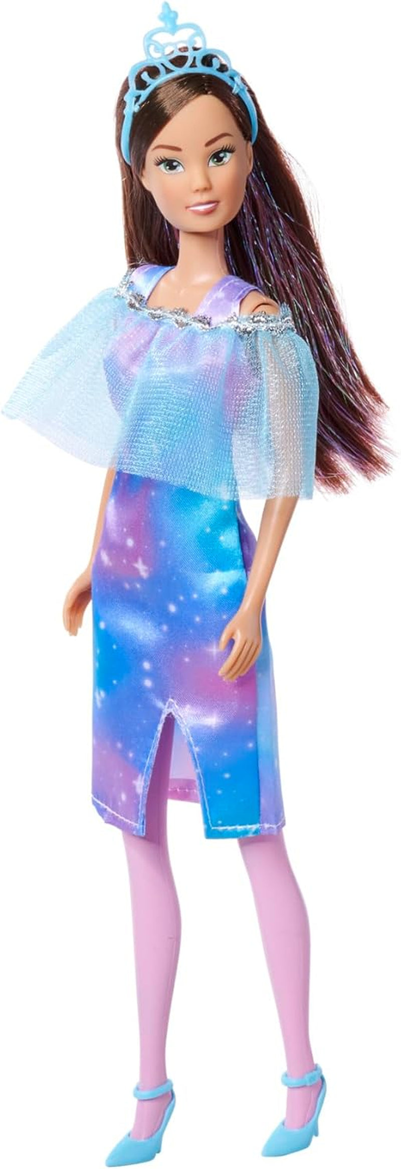 Simba Steffi Love Fantasy Princess, 4 assorterede farver, kun én genstand sendt, prinsessedukke med kappe og glitterstriber, 29 cm, 3+