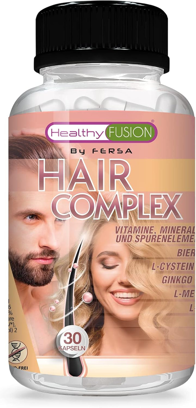 Healthy Fusion Haircomplex, effektiv mod hårtab, 30 kapsler Hårpleje Naty Shop Standardtitel