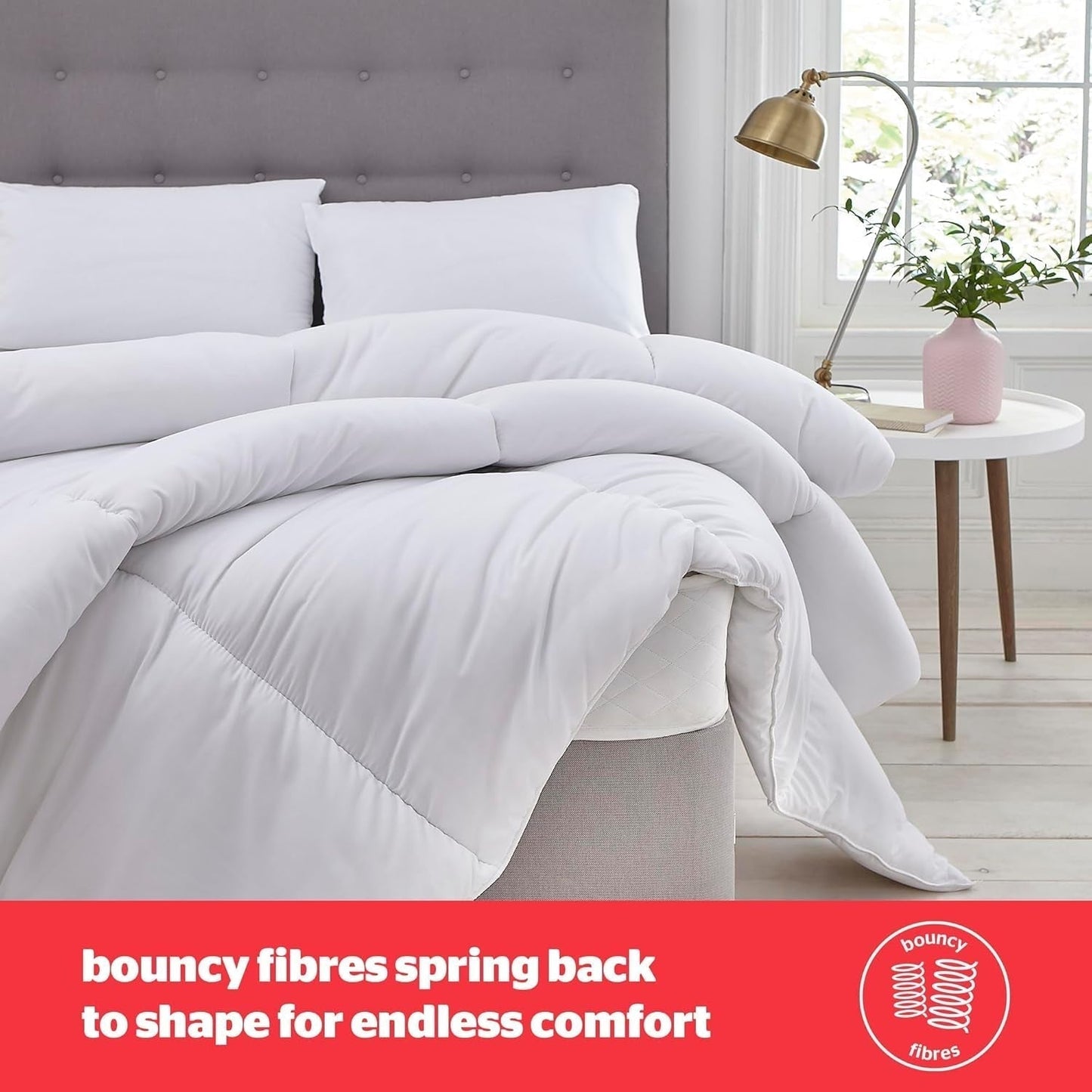 Silentnight bounceback dyne, 13,5 tom, king size, bomuldsblandingsstof, hvid, king size dyner og quilts Naty Shop