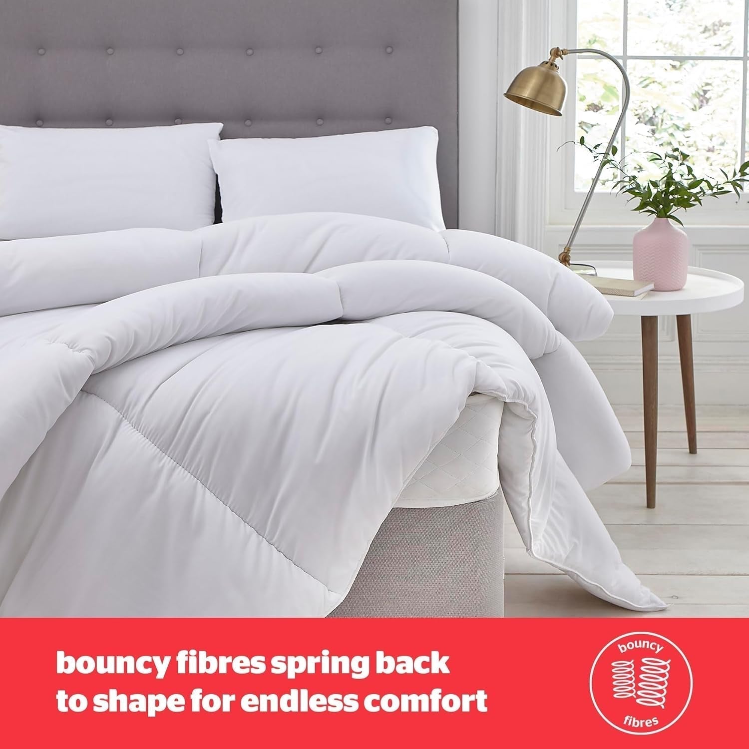Silentnight bounceback dyne, 13,5 tom, king size, bomuldsblandingsstof, hvid, king size dyner og quilts Naty Shop