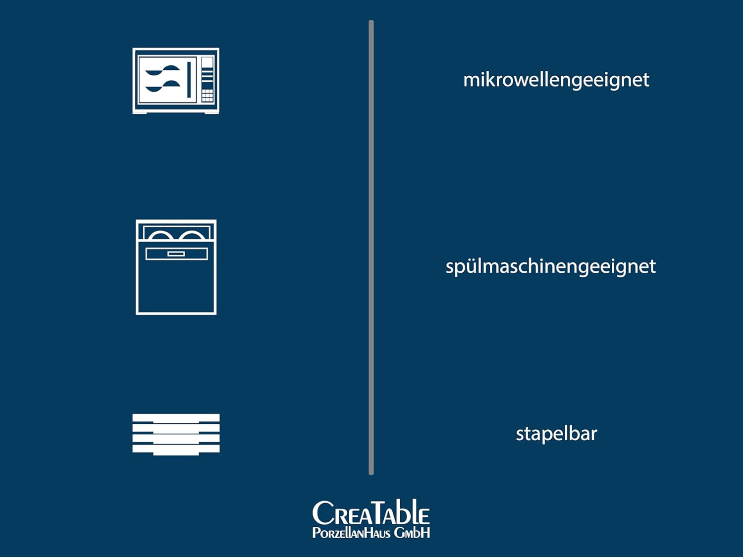 CreaTable 24029 Square City Line Series 6-personers porcelænsservicesæt 12-delt opvaskemaskine og mikroovn Sikker kvalitetsfremstilling