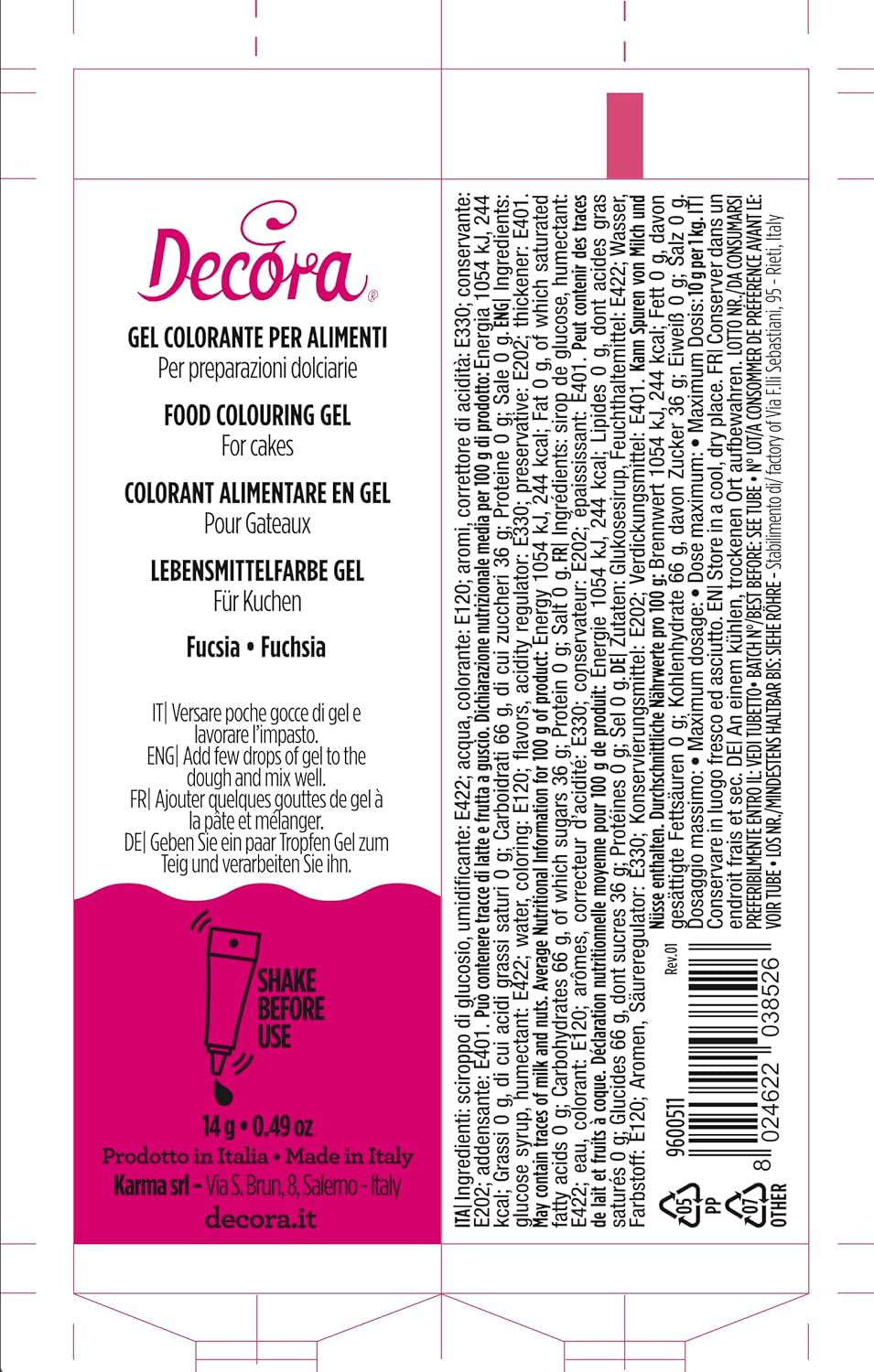 9600511 FUCHSIA FARVEGEL 14 G