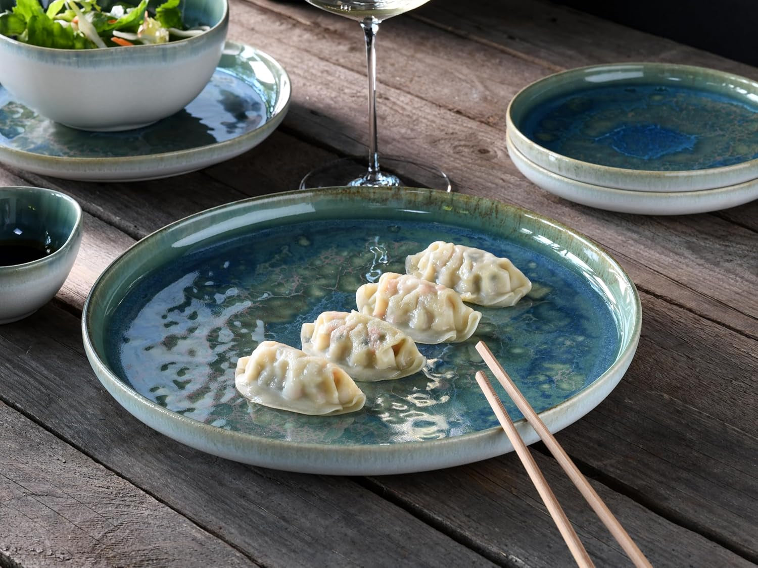 Creatable 22447 Yuki Series Spisesæt til 2 porcelænstallerkensæt Tåler opvaskemaskine og mikroovn fremstillet i Europa