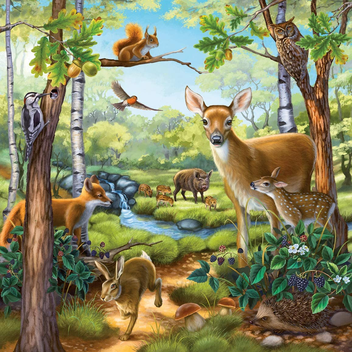 Ravensburger puslespil til børn - 09265 Skov/Zoo/Kæledyr - puslespil til børn over 5 år, med 3X49 brikker Puzzle Naty Shop