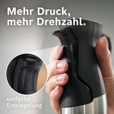 Bosch Stabmixer Ergomaster Serie 6 MSM6M673, 10 Jahre Motorgarantie, Edelstahl-Klingen, Verschleißfreie Keramik-Kupplung, Luftkühlung, Zerkleinerer, Kartoffelstampfer, Schneebesen, 1000 W Kitchen Naty Shop
