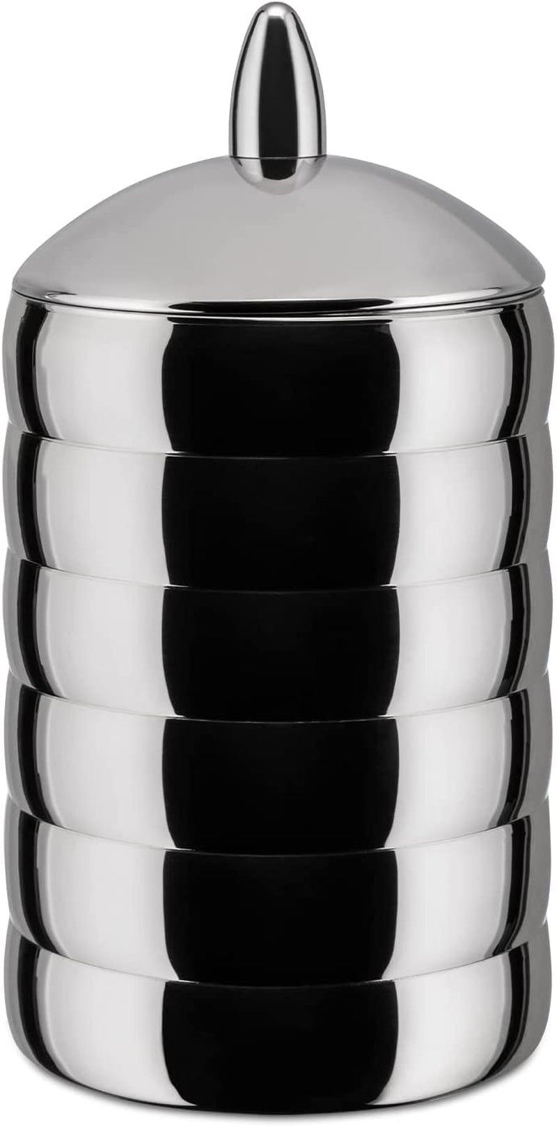 Alessi Kalistò 2 CB02 - 18/10 køkkenkrukke i rustfrit stål med aluminiumsknop, 114 cl, sølv Madopbevaringsbokse Naty Shop Kalisto 2