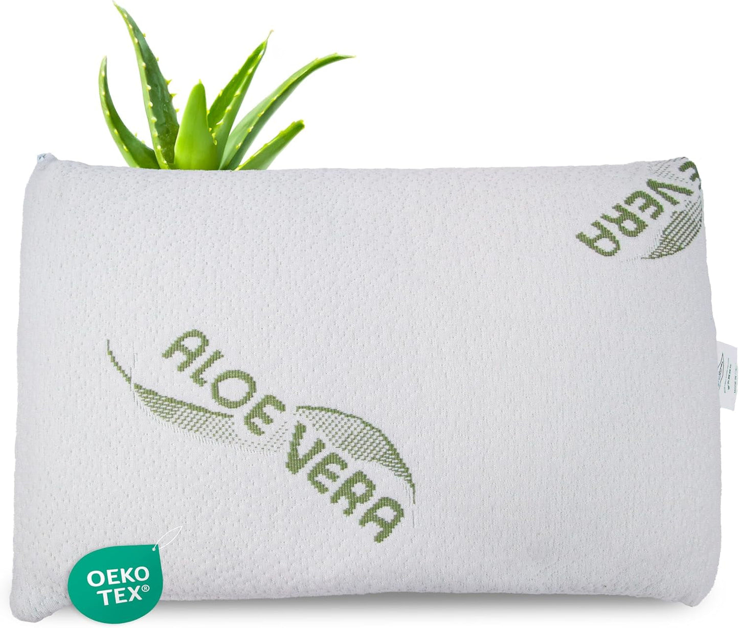Maxxgoods ortopædisk pude Visco Gel Foam Nakkestøttepude med Aloe Vera beskyttelsesbetræk og 100 % bomuld indvendigt betræk - Pude til mave, ryg og sidesover (42 cm x 70 cm x 12 cm) Naty Shop cervikale ortopædiske puder 50 x 30 x