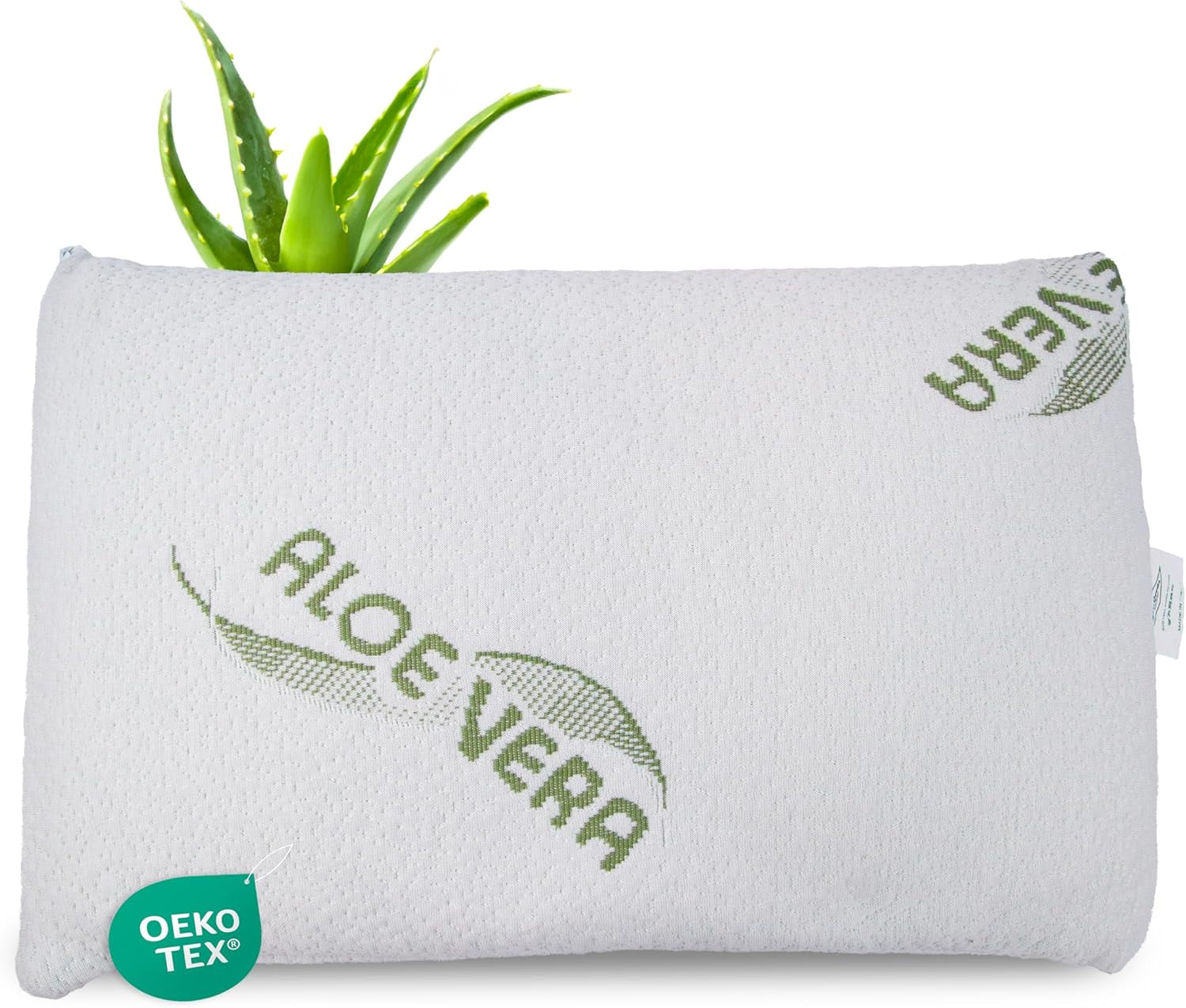 Maxxgoods ortopædisk pude Visco Gel Foam Nakkestøttepude med Aloe Vera beskyttelsesbetræk og 100 % bomuld indvendigt betræk - Pude til mave, ryg og sidesover (42 cm x 70 cm x 12 cm) Naty Shop cervikale ortopædiske puder 50 x 30 x