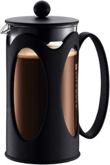 Bodum Kenya kaffemaskine - 1L / 8 kopper - Manuel fransk presse Borosilikatglas og rustfrit stål - Tåler opvaskemaskine - Fremstillet i Portugal