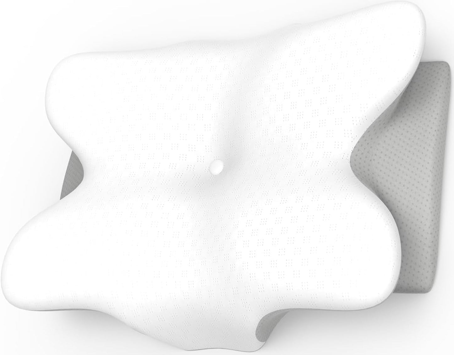 Ergonomisk nakke Memory Foam Cervikal pude med aftageligt vaskbart betræk til ortopædisk søvn, nakkesmerter og mavesmerter (55X35X13Cm) Naty Shop Cervikale ortopædiske puder Grå Standardstørrelse 55X35X13/10Cm