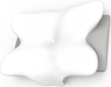 Ergonomisk nakke Memory Foam Cervikal pude med aftageligt vaskbart betræk til ortopædisk søvn, nakkesmerter og mavesmerter (55X35X13Cm) Naty Shop Cervikale ortopædiske puder Grå Standardstørrelse 55X35X13/10Cm