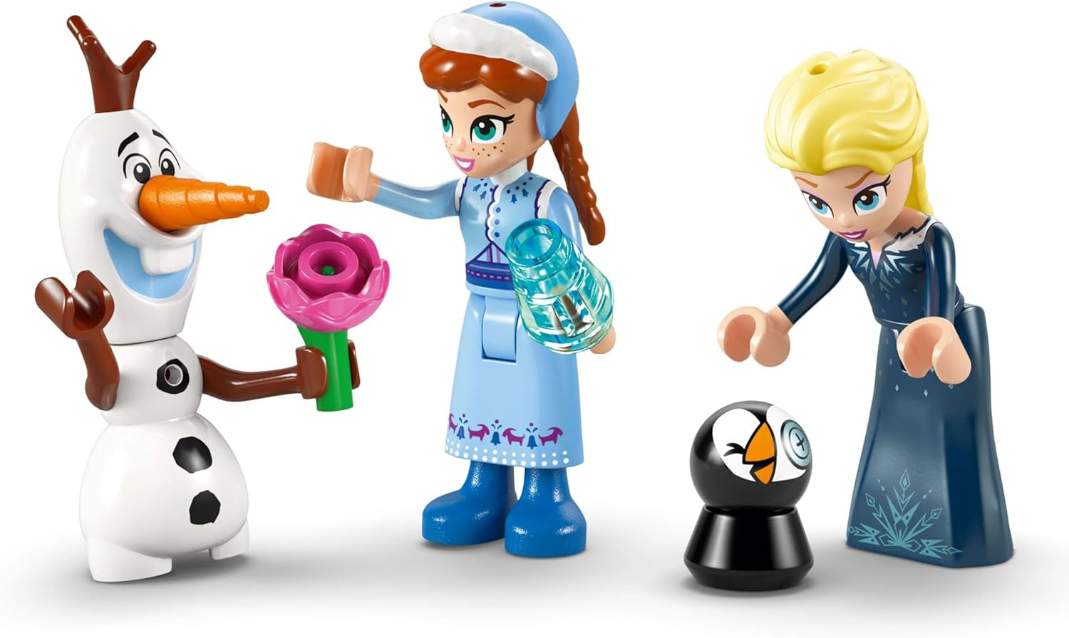 LEGO Ç€ Disney Frosne Arendelle Slot, Prinsesselegetøj med ELSA, Anna og Olaf minidukker og en pingvinfigur, Fantasy-legesæt, Gave til 5-årige piger 43265 Byggesæt Besuche den LEGO-Store