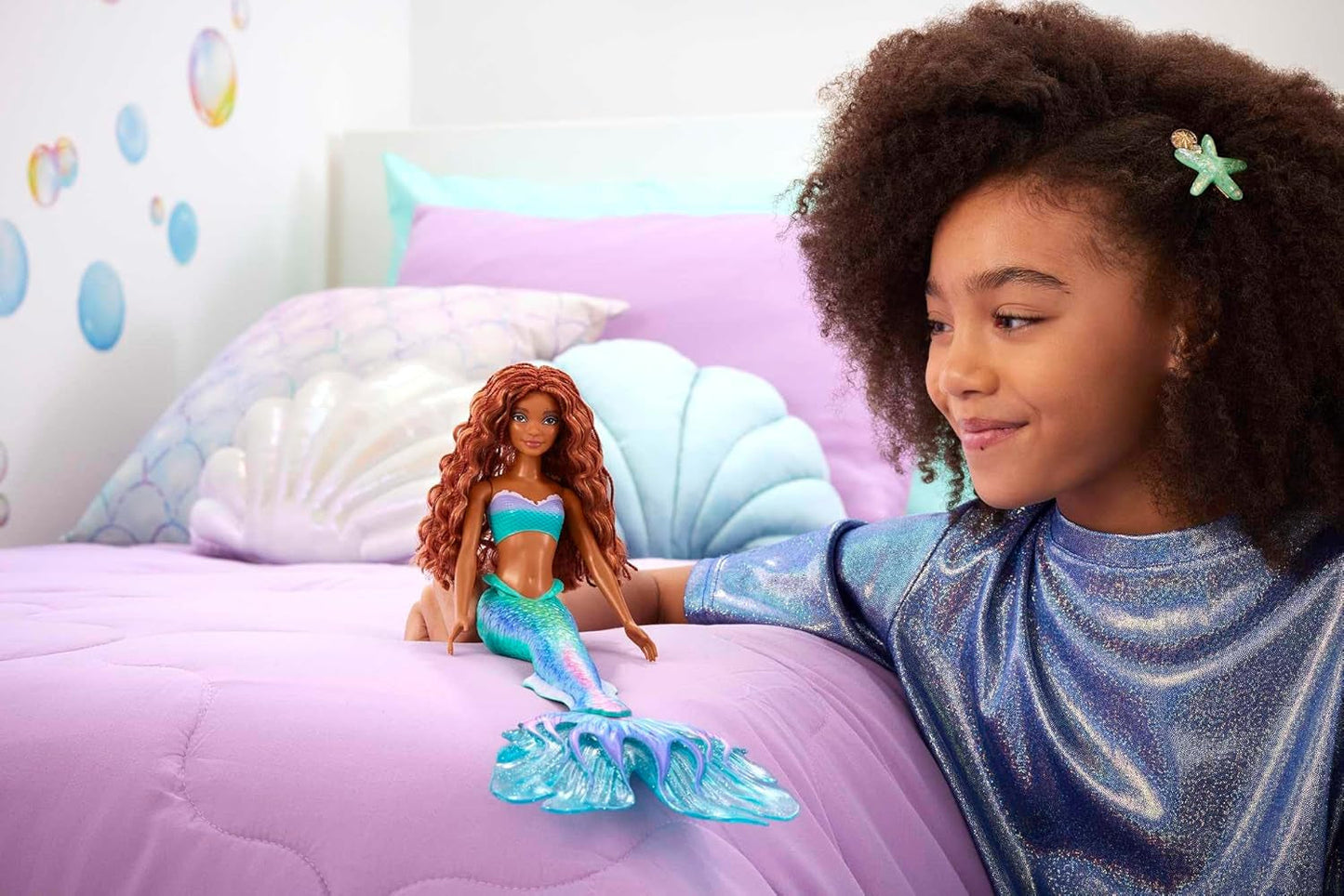 Mattel Disney Ariel - Den Lille Havfrue Dukke, Inspireret af The Little Mermaid Movie, Mermaid Toy, Positionable, Disney-gaver, Legetøj fra 3 år og opefter, HLX08