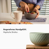 KIVY kornskålesæt - 6 x 850 ml - Store suppe- og grødskåle - Suppeskåle - skåle - kornskåle - suppeskåle - skålsæt - keramisk kornskåle (cremehvid, skåle)