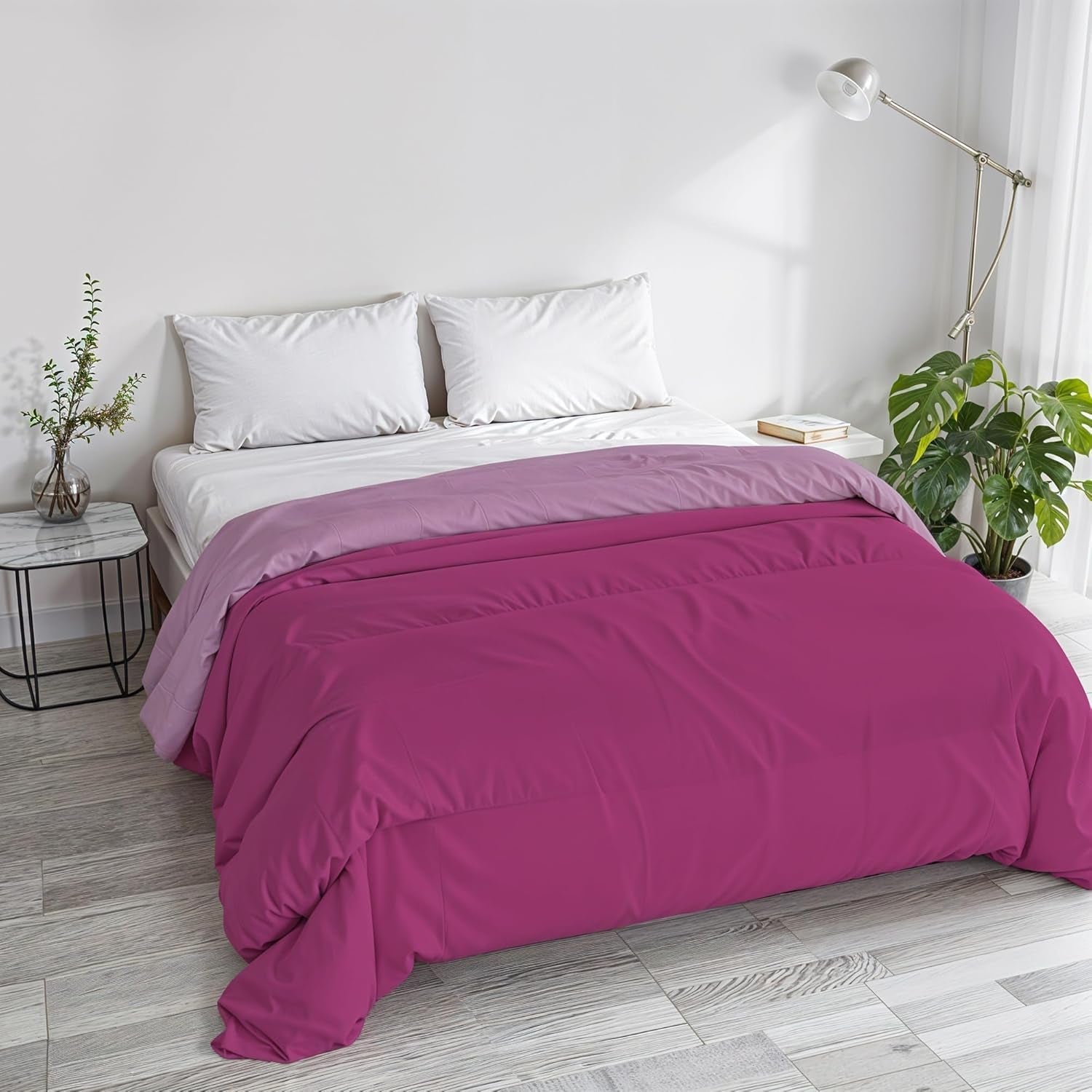 Grundlæggende vinterdyne, almindelig og polstret, mørkegrøn/creme, 200X245Cm Naty Shop dyner og dyner Fuchsia/Lilac 250X245Cm