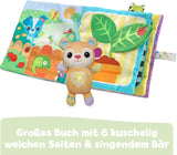 VTech Baby Min store plysbog - Tryk og føl bog/bog med musik og lyde - Stofbog med bevægelige elementer - Legetøj til motoriske og sensoriske færdigheder - Til babyer og børn i alderen 3-24 måneder Bebe Naty Shop Toys