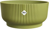 elho Vibes Fold Bowl 25 - Indendørs urtepotter - 100% genbrugsplast - Ø 24,9 x H 12,1 cm - Grøn/Ferngrün