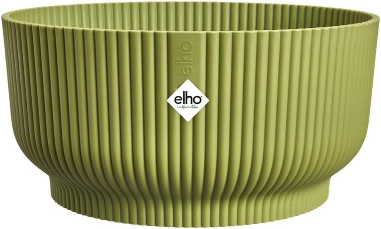 elho Vibes Fold Bowl 25 - Indendørs urtepotter - 100% genbrugsplast - Ø 24,9 x H 12,1 cm - Grøn/Ferngrün