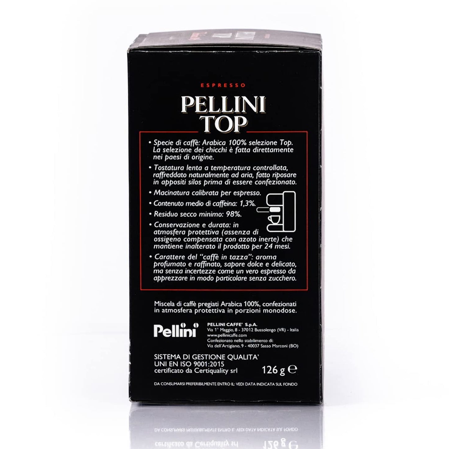 Pellini Caffè, Espresso Pellini Top 100% Arabica - 6 pakker med 18 puder (6x126 g, i alt 108 puder)