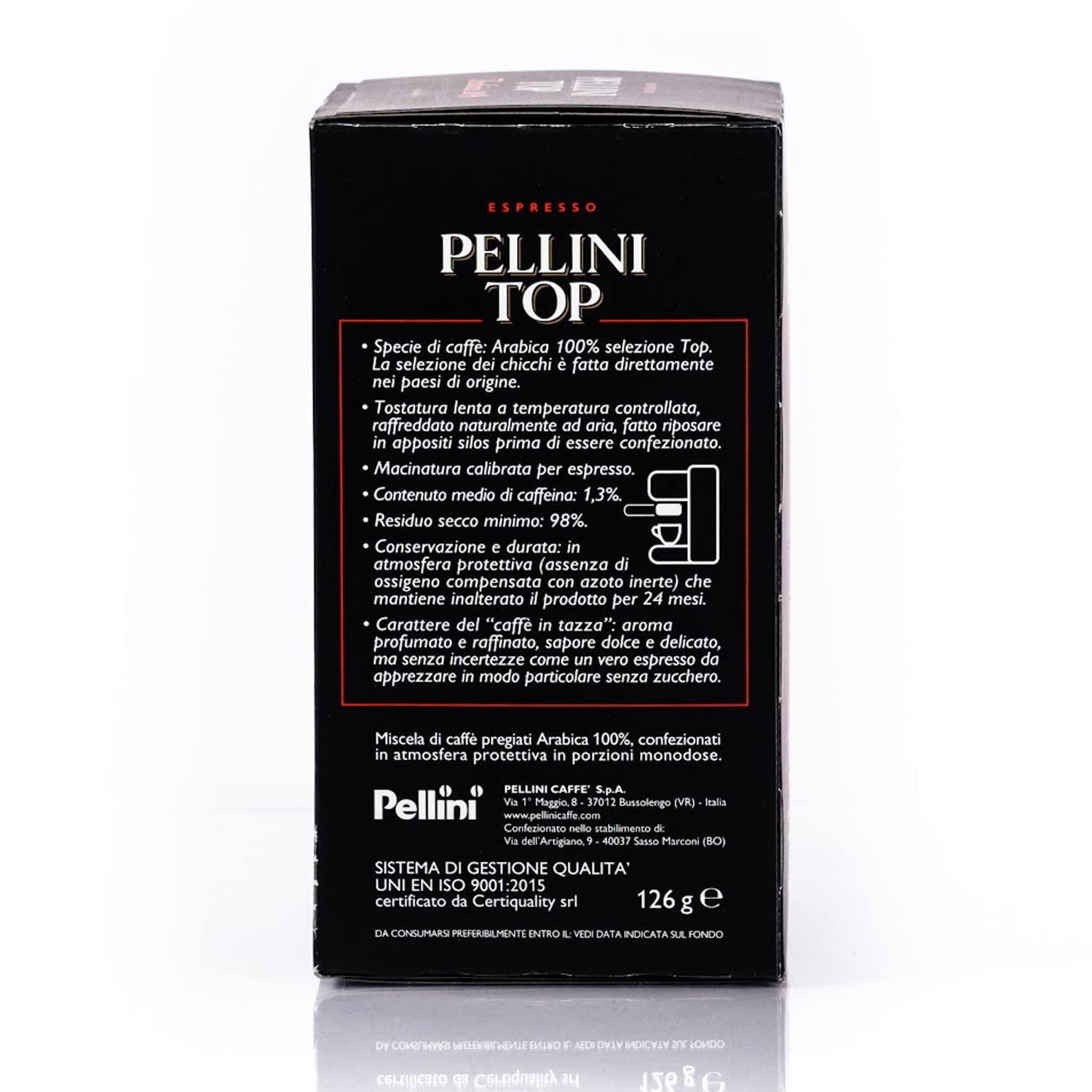 Pellini Caffè, Espresso Pellini Top 100% Arabica - 6 pakker med 18 puder (6x126 g, i alt 108 puder)