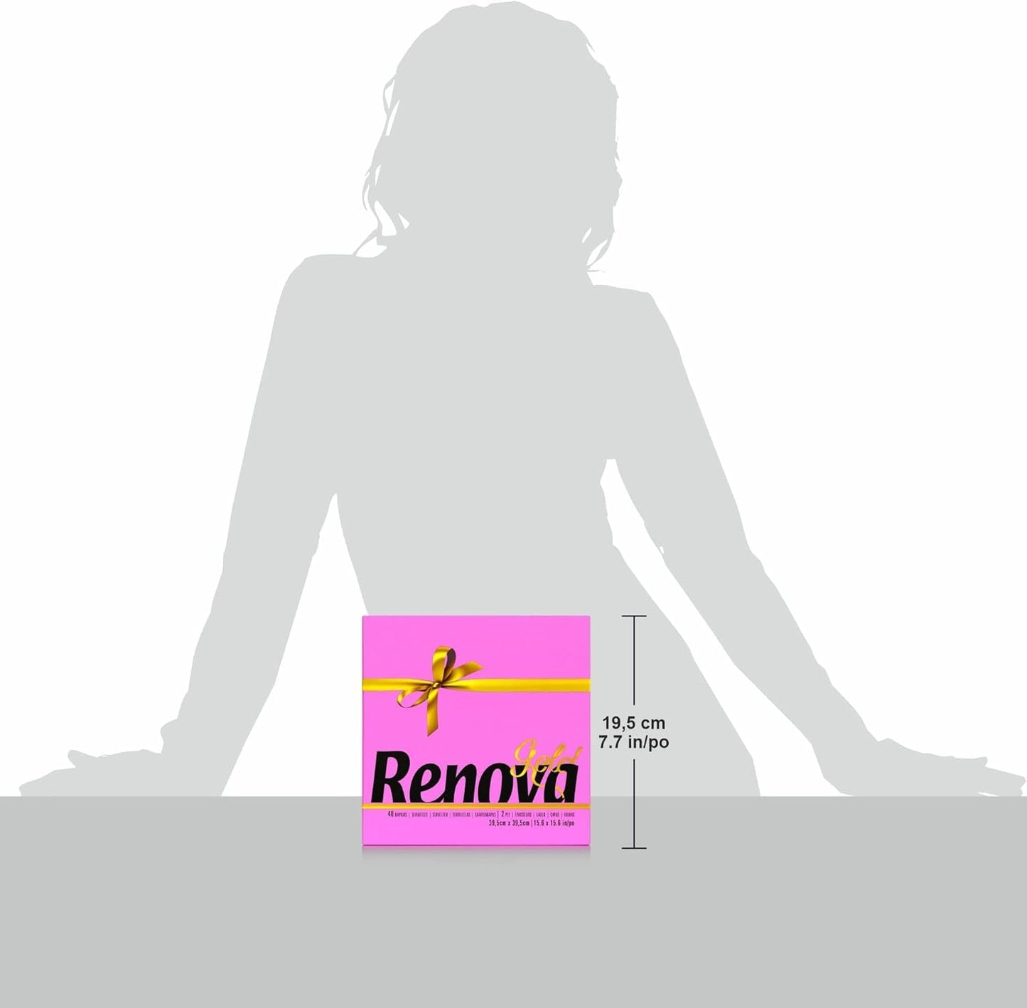 Renova papirservietter, Fuchsia, 40 servietter, store, 2-lags