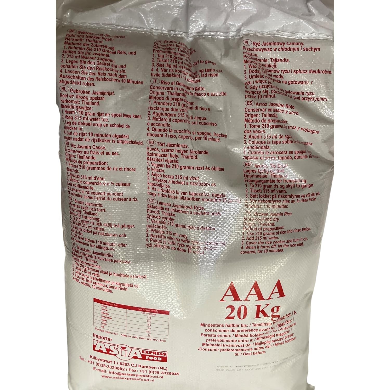 ROYAL THAIRIS - Knust jasminris - 1 x 20 kg