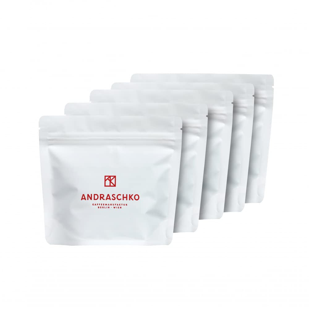 Espressosmagningssæt - 5 varianter af 100 g hver - Økologisk og 100% Arabica - Enkelt oprindelse og blanding - Perfekt til portafiltre og espressomaskiner