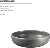 MÄSER Unico-serien, servicesæt til 2, tidløst, elegant, 8-delt keramisk bordservice, stentøj, antracit