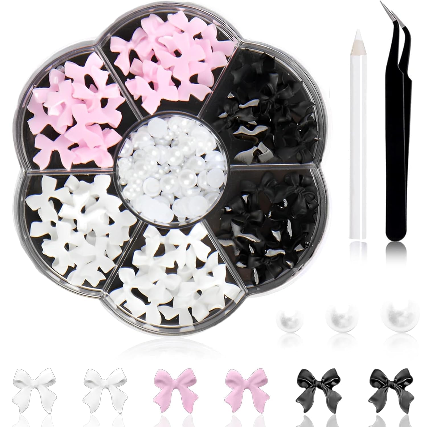 1 Karton Nail Art Charms, 3D Flowers Nagelkunst Charms, Acryl Blumen Nagel Strass Mit Ornamenten, Nagel Edelsteine, Nagel Zubehör Für Mädchen, Nagelkunst Dekoration, DIY Håndværk Nail Design