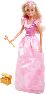 Simba Steffi Love Princess Diamond Princess Legedukke med magisk skattekiste, scepter og diamanter, 29 cm, 3 år og opefter
