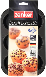 Zenker 6Er Muffinform Black Metallic, 275X190X30 Mm, Teflon Classic Antihaftbeschichtung, Hitzebeständig Bis 230°C, Leichte Reinigung, Ideal Für Köstliche Muffins Forme og bageplader Naty Shop
