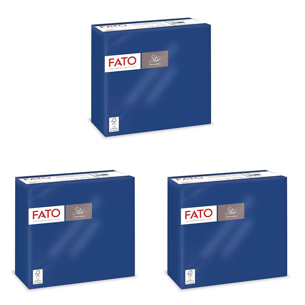 - Bløde og skånsomme engangspapirtissues 40 pakke vævsstørrelser 38X38 foldet i 4 2 lag Natblå farve 100 % rent cellulosepapir Fsc-certificeret (pakke med 3)
