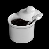 Holst Porcelæn AT 216 FA1 Dunk 0,17 L Tønde med ske, hvid, 8,5 x 8,5 x 6,5 cm