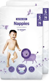Amazon Ultra Dry Bleer, størrelse 1 (2-5 kg) - Månedlig æske, hvid, 96 antal (2 pakker af 48) (tidligere Mama Bear Brand, identisk produkt)