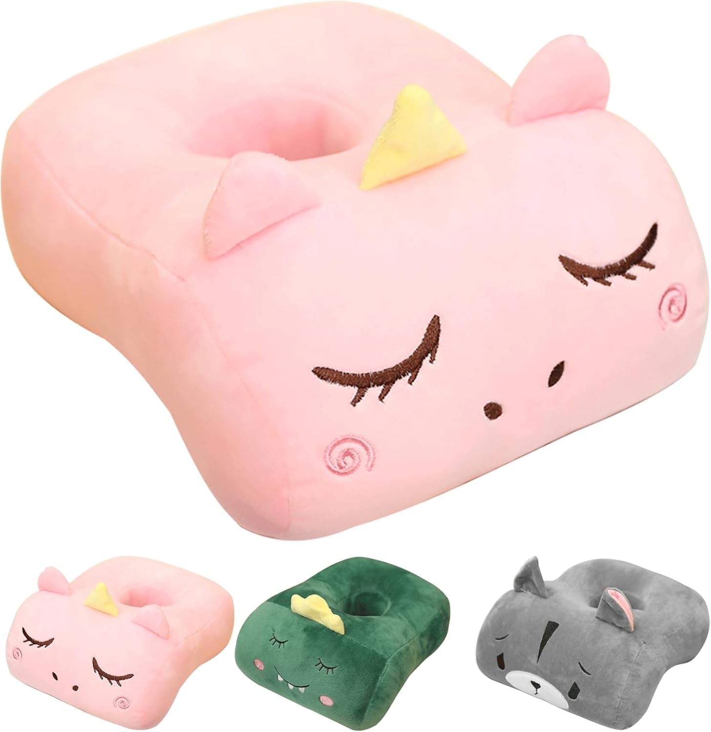 Kontor-søvnpude Hukommelse Bomuld Sød ørehulspude Blød sovepude Sidesove-ørepude til kvinder, piger, børn (killing grå) Cervikale ortopædiske puder Naty Shop Pink Unicorn
