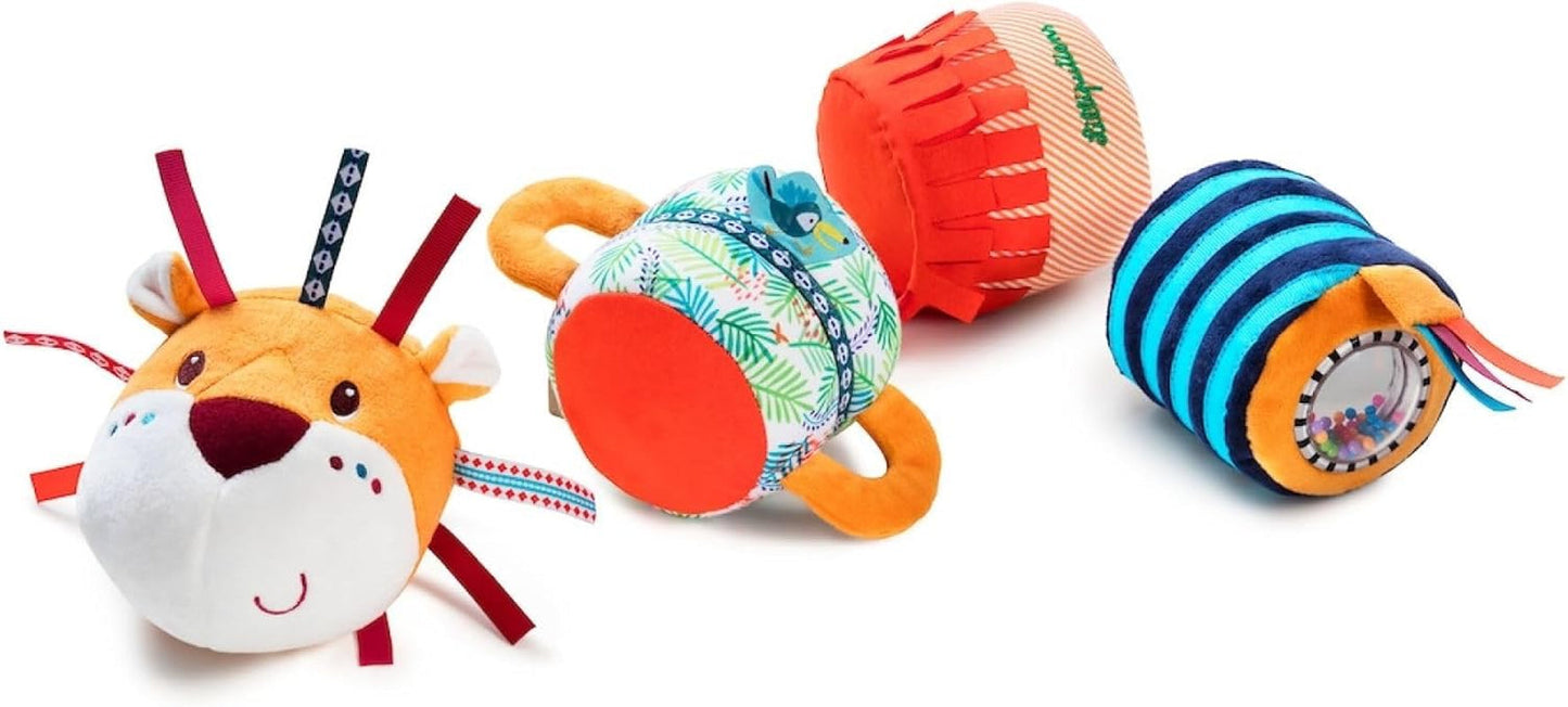 Lilliputiens - Jack Velcro lydrulle - Farverigt aktivitetslegetøj til babyer med forskellige lyde og aftagelige rangler - Fremmer lytning og motorik - Fra 6 måneder - 83064 Baby Toys Naty Shop