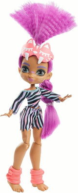 Cave Club GTH02 - Roaralai Pyjamas Party Fun Doll, Artikuleret dukke med lilla hår og tilbehør, gave til børn fra 4 år og op, multifarvet