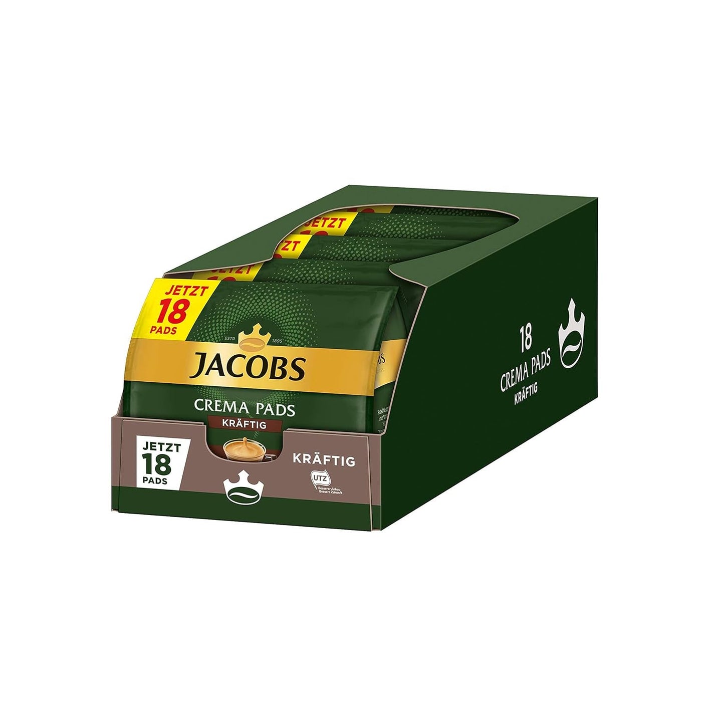 Kräftig Cream Pads, 90 Senseo kompatible Kaffeepads UTZ-zertifiziert, 5er Pack, 5 x 18 Getränke & Cream Pads, 90 Senseo kompatible Kaffeepads UTZ-zertifiziert, 5er Pack, 5 x 18 Getränke