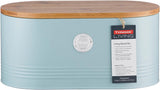 , "Living" flødebrødkurv i rustfrit stål med bambuslåg, flødeæsker til madopbevaring Naty Shop Light Blue Bread