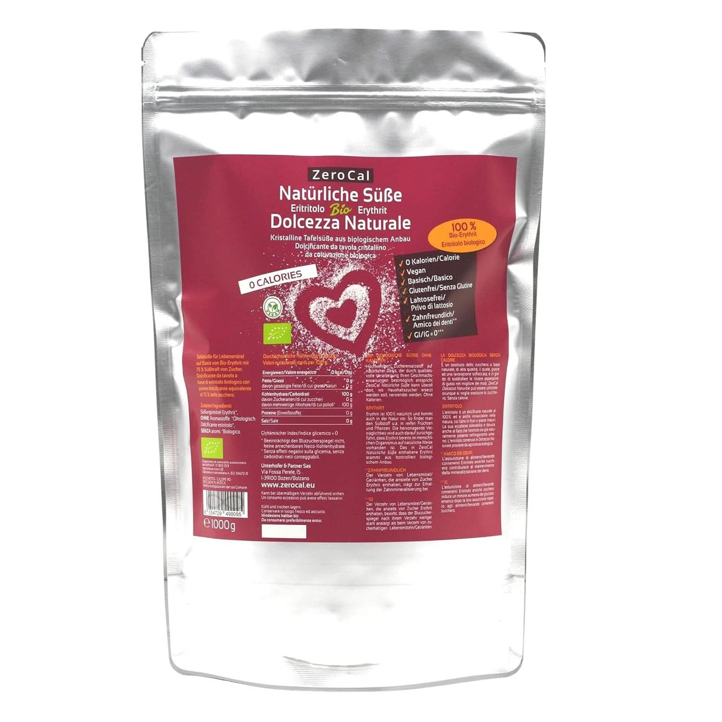 Zerocal - Økologisk Erythritol 1KG sødemidler Naty Shop