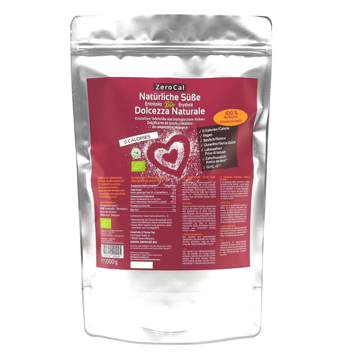 Zerocal - Økologisk Erythritol 1KG sødemidler Naty Shop