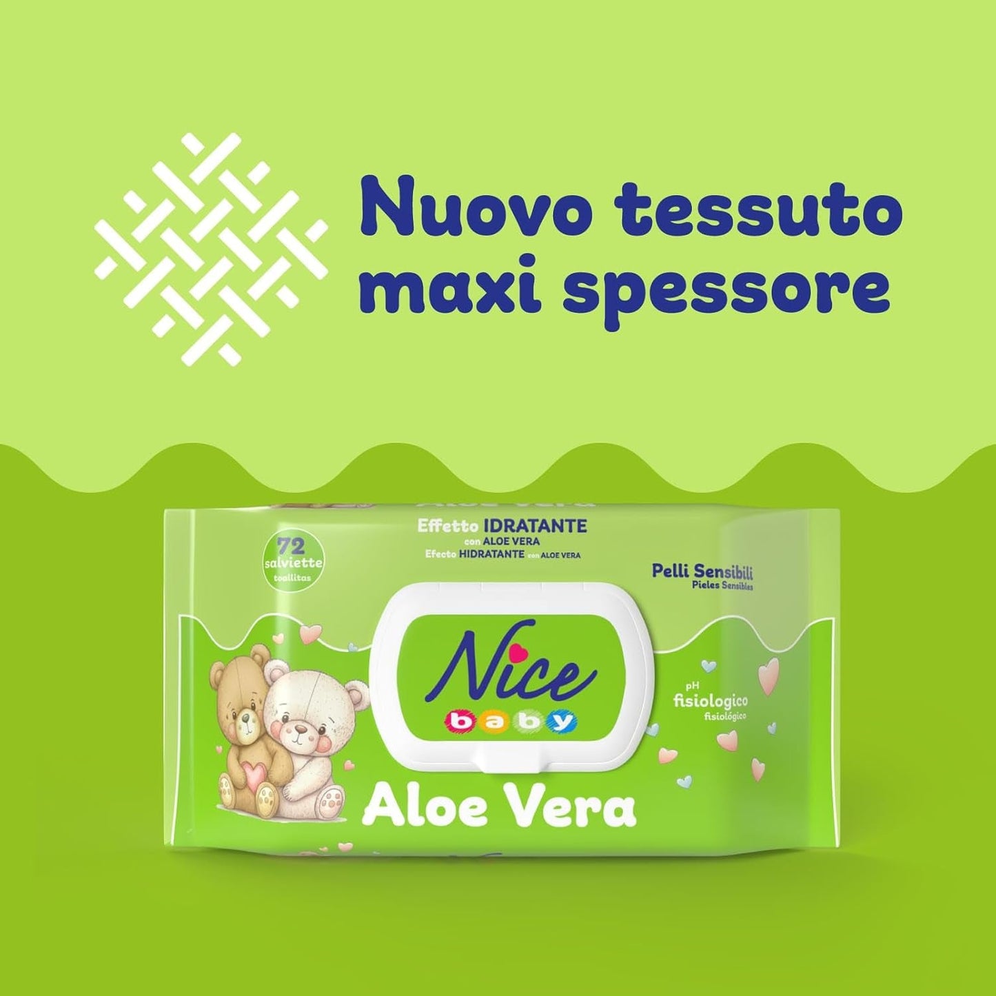Renseservietter til børn og babyer - med aloe vera og arganolie - dermatologisk testet - fysiologisk pH-værdi - maxi format: pakke med 72 servietter - Pæn